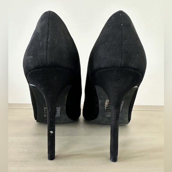 Forever 21 Black Pointed Toe Faux Suede Pumps sz 7 - Picture 7 of 7